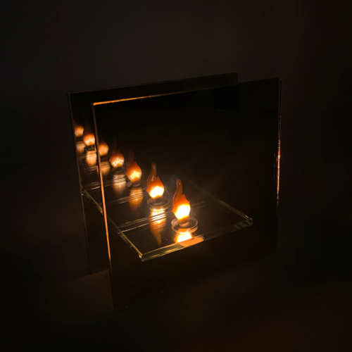 Smoke Infinity Flame LED Lamp-Square Shape