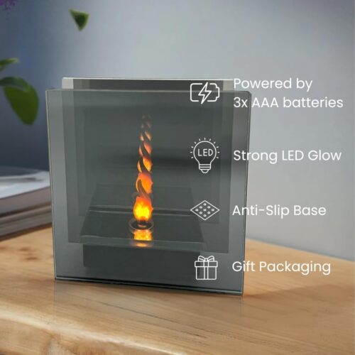 Smoke Infinity Flame LED Lamp-Square Shape
